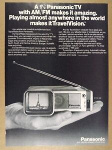 1980 Télévision portable Panasonic TravelVision TV vintage imprimée publicité