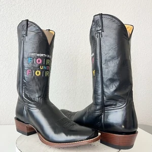 NEW Rod Patrick Mens Cowboy Boots 15.5AAAA Black Calf Leather Western Blunt Toe - Picture 1 of 13