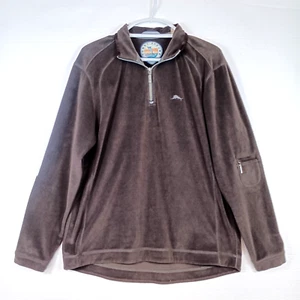 Tommy Bahama Est 1993 Sweater Mens Medium Brown ¼ Zip Long Sleeve Pullover - Picture 1 of 12