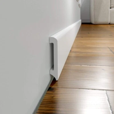 INSPIRUM Zócalo Blanco 7,5 x 1,4 cm LCL-01 Zócalo Moderno Impermeable 1 Metro Largo