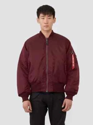Alpha Industries Men’s MA-1 Bomber Slim Fit Jacket Maroon Reversible coat sz M - Image 1 of 4