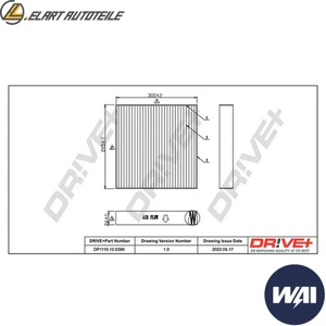 FILTER INNENRAUMLUFT DP1110.12.0390 FÜR ALFA ROMEO STELVIOGIULIA MASERATI - Picture 1 of 8