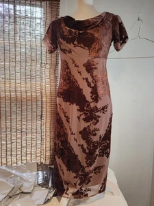 Vestido para mujer Carol Little Petites marrón terciopelo quemado talla 4 - Imagen 1 de 7