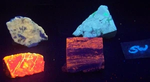 NJ Calcite Willemite Set – AZ Fluorescent Agate - Minerals for UV Display - Picture 1 of 7