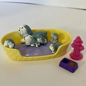 Vintage 90s Kenner Littlest Pet Shop LPS 1993 Sheepdog Set Mommy & Baby Puppies - Bild 1 von 8
