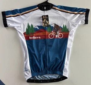 Cycling Jersey Peak 1 Sports Believe Bigfoot Retro Fitted Size S Short Sleeve - Picture 1 of 10