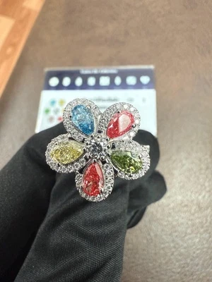 Pear 2.50 TCW Lab Grown Diamond For Engagement Ring 14 KT Gold Fancy Colour - Image 1 of 4