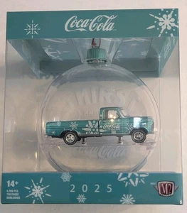 M2 Machines Coca-Cola Christmas 2025 Green 1969 Ford F-100 Ranger Ornament - Picture 1 of 5