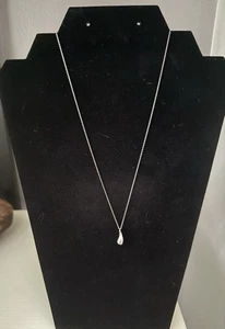 Tiffany & Co Silver Teardrop Tear Drop Necklace Pendant Charm Chain 18 Inch Gift - Picture 1 of 3