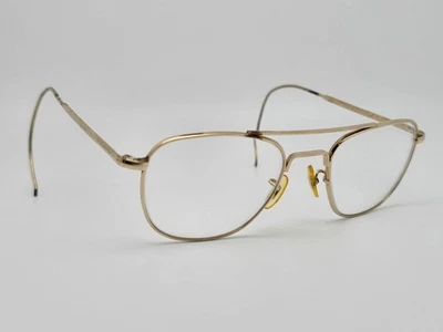 American Optical AO Original Pilot Gold Aviator Eyeglasses Sunglasses Frame 51mm - Image 1 of 4