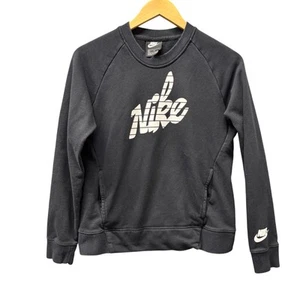 Nike Sweatshirt Girls XL Black Pullover + Pockets Long Sleeve Athleisure - Picture 1 of 9