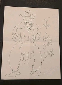 S Clay Wilson Original Sketch Drawing 1988 Cowboy - Picture 1 of 2