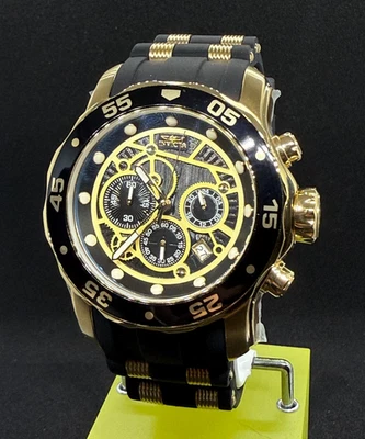 INVICTA PRO DIVER SCUBA 25710 MEN'S CHRONOGRAPH GOLD BLACK 48MM NEW - image 1 of 4