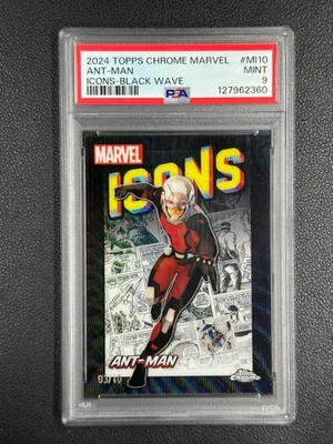 2024 Topps Chrome Marvel Ant-Man Icons Black Wave 03/10 PSA 9#K - Image 1 of 2