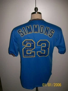 TED SIMMONS SIGNED T/B MILWAUKEE BREWERS ROAD JERSEY 3 INSCRIPTIONS HOF 2020 - Picture 1 of 1