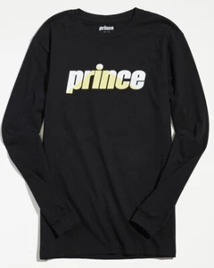 Prince Tennis Alley Black Long Sleeve Mens T-Shirt Size L - Picture 1 of 6