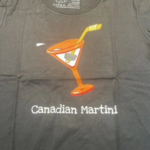Life Is Canada Canadian Martini Hockey T-Shirt Sz. Large Black Short Sleeve - Picture 1 of 6