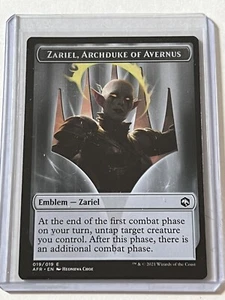 Emblema Zariel Archiduque Avernus 19 Magic The Gathering D&d Forgotten Realm 2021 MT 9.0 + Token Crd - Imagen 1 de 11