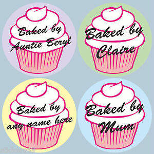 48 personalised vinyl stickers labels cakes  cake box cupcakes home baking