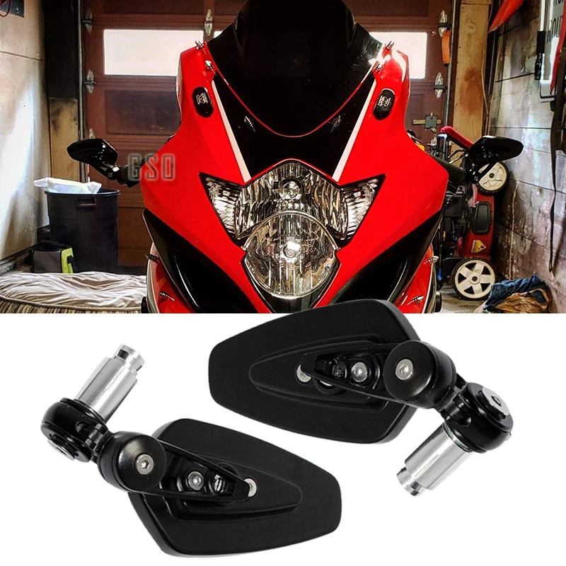 Motorcycle 7/8" 22mm Handle Bar End Mirrors For Suzuki GSXR 1000 750 600 250 US - Image 1 of 4