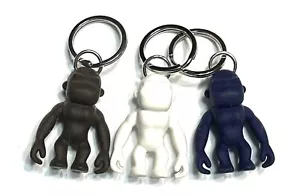 3 (drei) Neu ohne Etikett Kipling Gummi Affen Schlüsselanhänger Ring Taschenanhänger Anhänger (L) - Bild 1 von 3