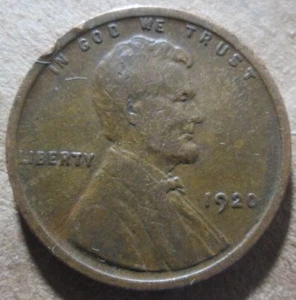 1920-P WHEAT, XF CONDITION, BROWN COLOR, CIRCULATED - Picture 1 of 2