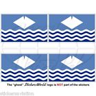 ISLE of WIGHT County Flag England UK 50mm(2") Bumper-Helmet Stickers, Decals x4