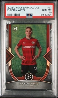 FLORIAN WIRTZ * PSA 10 * POP 1 * 2022-2023 TOPPS MUSEUM UCL LIVERPOOL CARD #27 - Image 1 of 3
