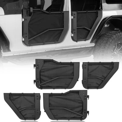 4 PIEZAS PUERTAS DE TUBO DE ACERO MEDIO DELANTERAS Y TRASERAS PARA JEEP WRANGLER JK 2007-2018 4 PUERTAS Foto 1 de 4