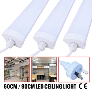 60CM 90CM LED BATTEN LIGHT DOWN FLOOD WORK LAMP T8 FLUORESCENT TUBE 20W 30W IP65 - Picture 1 of 20