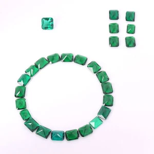 65,35 ct./7 mm taglio smeraldo ametista verde sfaccettato pietre preziose sfuse lotto 28 pezzi - Foto 1 di 8