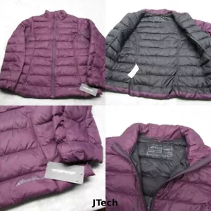 Eddie Bauer Down Jacket Womens Large Purple Lightweight EB650 Packable Coat NEW - Picture 1 of 18
