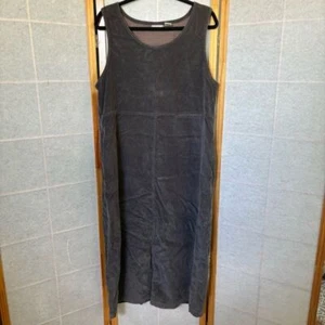 Vintage 90er L.L. Bean grau Cord Pullover Maxikleid Größe 14 Petite Flannel - Bild 1 von 11
