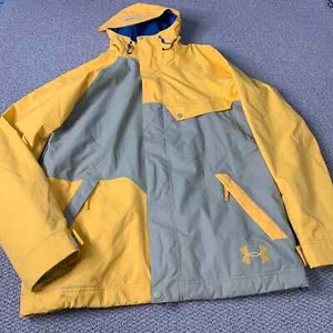 Under Armour Mens Jacket Size Medium Yellow Gray 10K Mountain Unchained Ski  - Picture 1 of 17