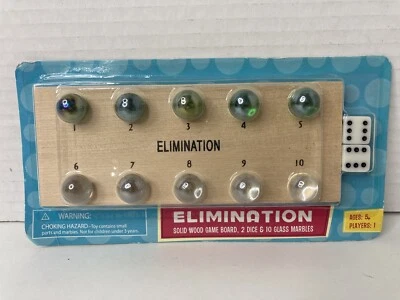 Classic Elimination Solid Wood Game Board with Marbles - 2006 - New in Package - Image 1 of 4