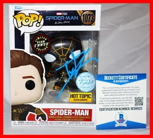 🔥 Tom Holland Firmado CHASE Brillo Oscuro Spider-Man No Way Home Funko Pop Beckett - Imagen 1 de 9