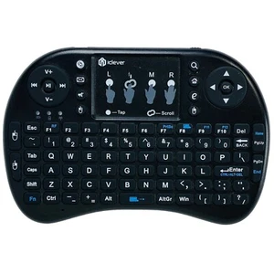 iClever 2.4GHz Mini Wireless Black Keyboard KeyPad with Mouse Touchpad w/ Dongle - Picture 1 of 7