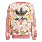 Adidas Girls Floral Crew Trace Pink/Multicolor/Black Sweatshirt GN4217