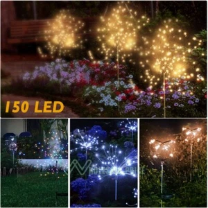 150 LED Solar Fire Flower Lights Outdoor Waterproof Path Lawn Garden Decor Lamp - Picture 1 of 58