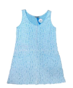 FRESH PRODUCE Medium Swimming Blue Down Under Drape Jersey Dress $72 NWT M - Picture 1 of 4