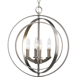 Progress Lighting P3827 Silver Equinox 4-Light 16"W Taper Candle Chandelier - Picture 1 of 12