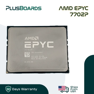 AMD EPYC 7702P SP3 64 Core 2.0GHz 128 Threads 256MB L3 200W CPU Server Processor - Image 1 of 3