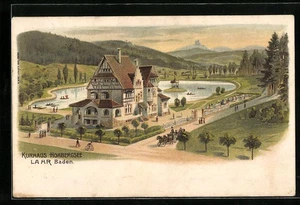 Lithographie Lahr /Baden, Kurhaus Hohbergsee mit Parkanlage - Picture 1 of 2