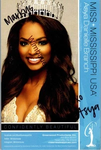 Original Autogramm Asya Danielle Branch Miss Mississippi USA/// Autograph signie - Picture 1 of 2