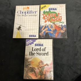 Sega Master System - Double Dragon, Choplifter, & Lord of the Sword - w/cases