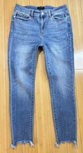 Judy Blue Skinny Jeans Damen Größe 11/30 High Rise Distressed roher Saum JB82373LT - Bild 1 von 8