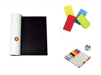 Magnetic Whiteboard A4 Soft Dry Wipe Writing Recording Fridge Magnets Stickers - Image 1 of 4