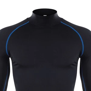 Men's High Elastic Compression Shirts Long Sleeves Sports Top For Athletic - Picture 1 of 21