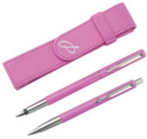 Conjunto de vectores Parker rosa pluma estilográfica Med Pt y bolígrafo y estuche rosa para bolígrafos nuevo - Imagen 1 de 1