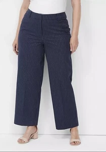 Pantalón Lane Bryant Mujer Moderno Tobillo Ancho A Rayas Trabajo Oficina Talla Grande 20 #101 - Imagen 1 de 9